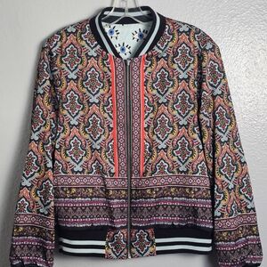 Alice + Olivia Multicolor Patterned Bomber Jacket